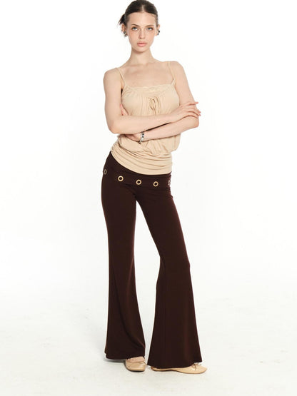 innerflow Oatmeal And Grass Green Two Tone Lace Ruched Women&