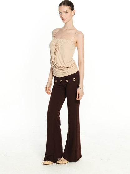 innerflow Oatmeal And Grass Green Two Tone Lace Ruched Women&