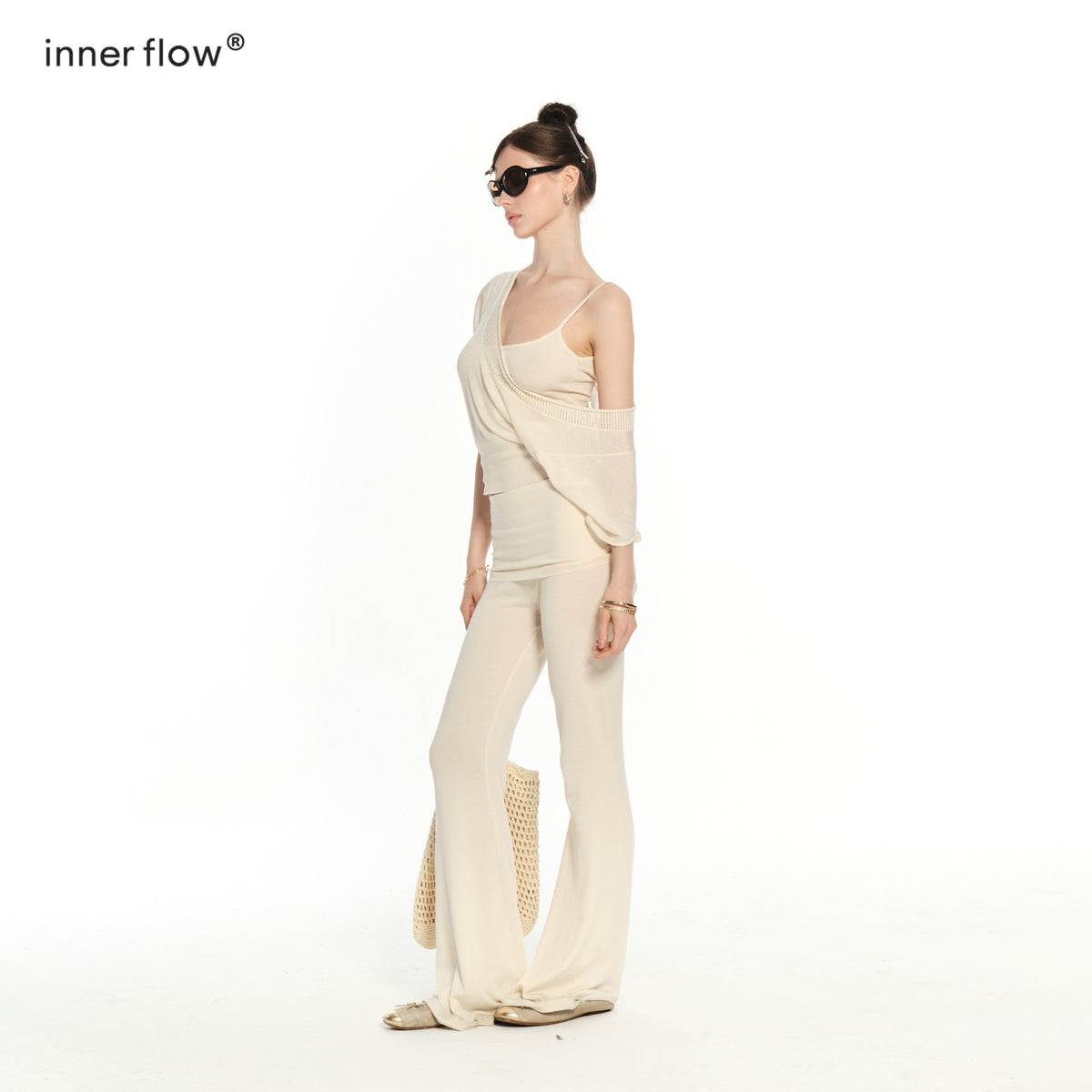innerflow_Pilates_Short_Sleeve_Camisole_Cardigan_Women&
