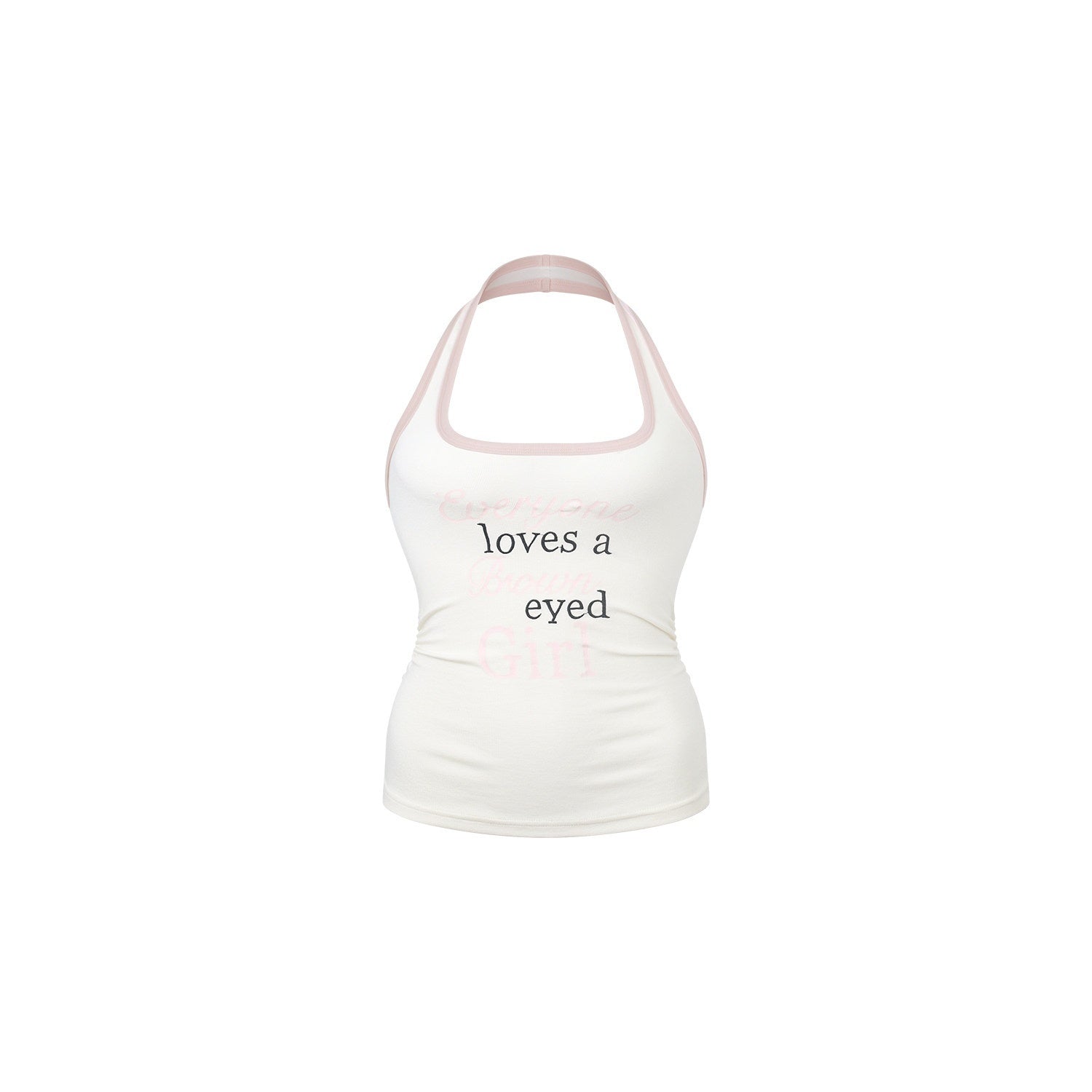 innerflow_Pink_Asymmetric_V-neck_Letter_Print_Polka_Dot_H_Shaped_Slim_Women&