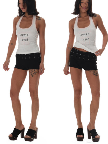 innerflow Pink Asymmetric V-neck Letter Print Polka Dot H Shaped Slim Women&