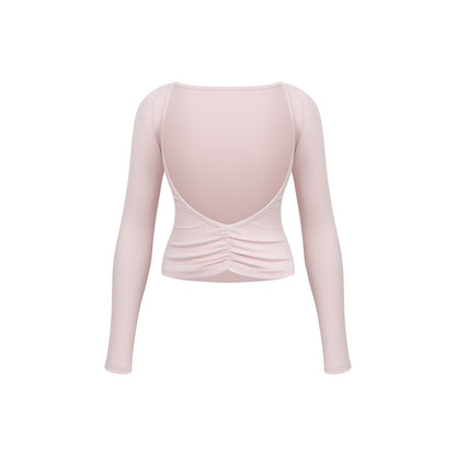 innerflow_Pink_Cutout_Twist_Knot_Long_Skirt_Vest_Women&
