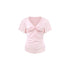 innerflow_Pink_Green_Twist_Knot_V-neck_Ruched_Waist_Women&