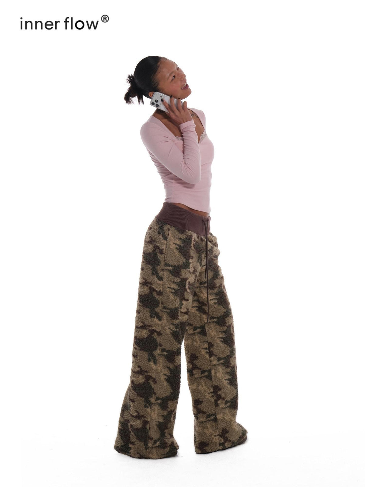 innerflow Pink Lace Padded Brushed Slim Women&