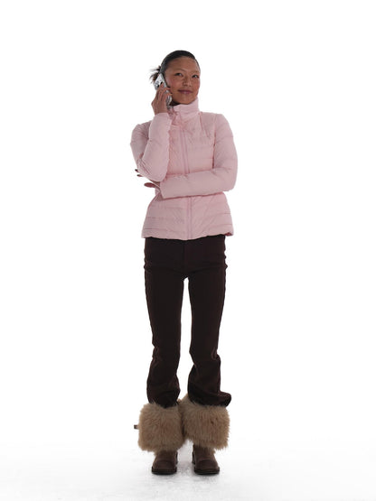 innerflow Pink Snow Convertible Vest Detachable Sleeves Women&