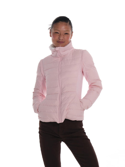 innerflow Pink Snow Convertible Vest Detachable Sleeves Women&