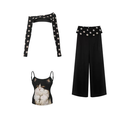 innerflow_Polka_Dot_Cat_Print_Off_Shoulder_Long_Sleeve_Women&