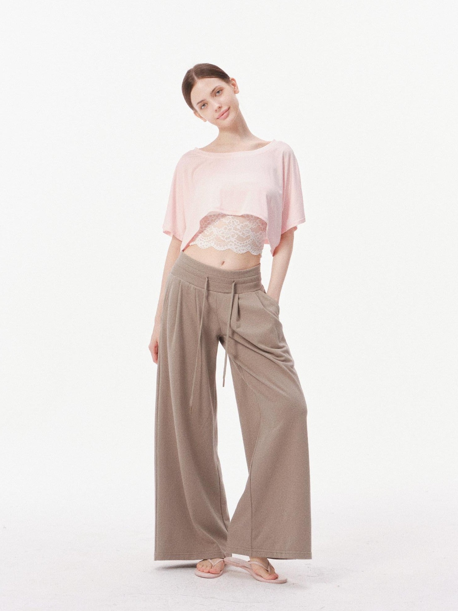 innerflow Pop Color Low Rise Drawstring Wide Leg Women&
