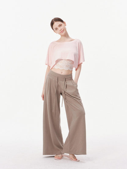 innerflow Pop Color Low Rise Drawstring Wide Leg Women&