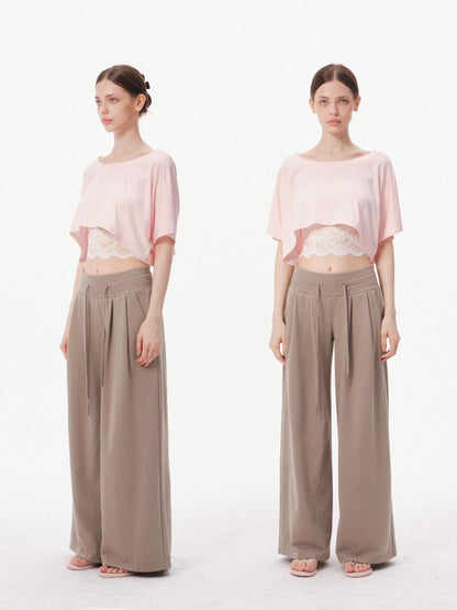 innerflow Pop Color Low Rise Drawstring Wide Leg Women&