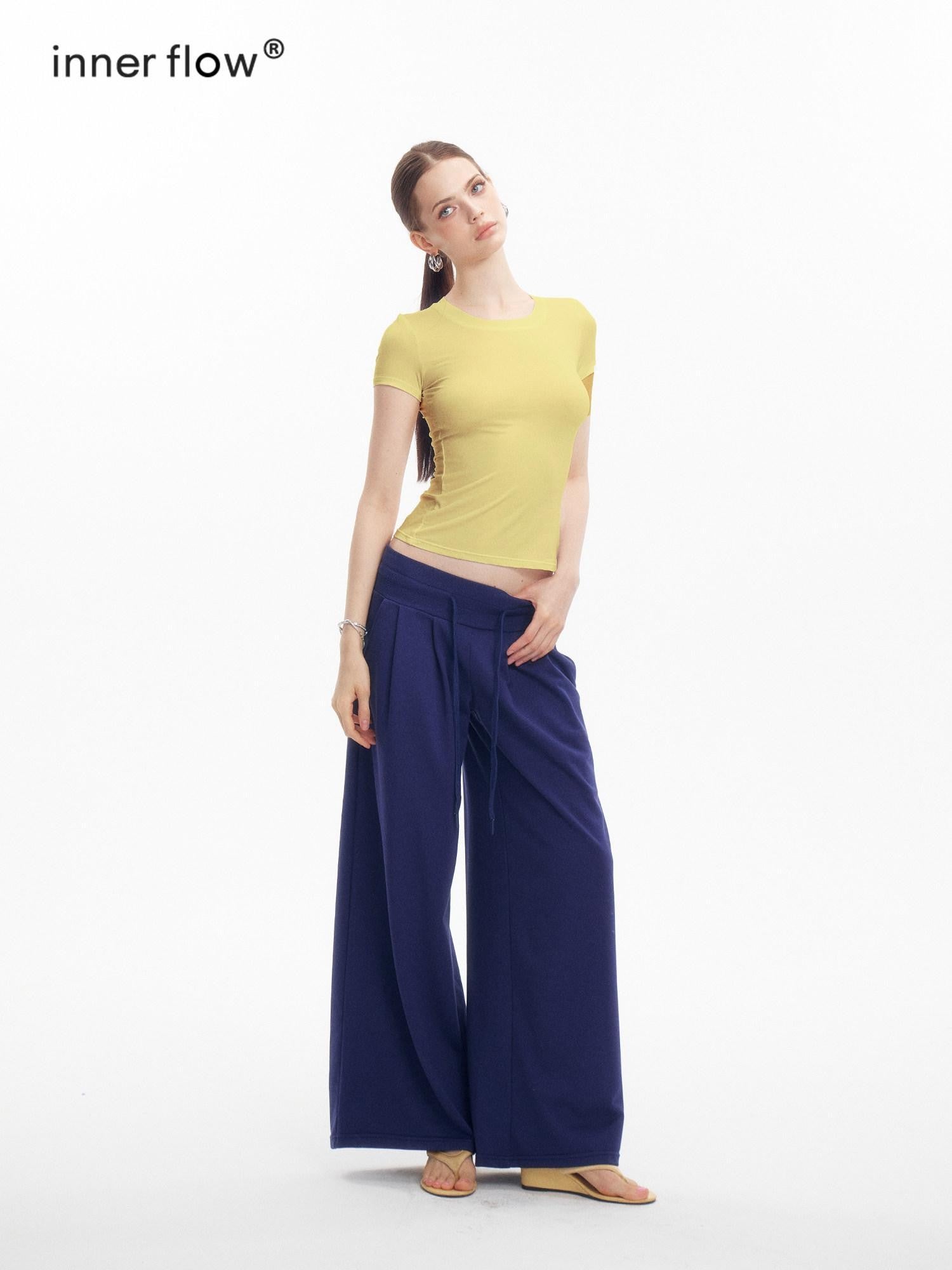 innerflow Pop Color Low Rise Drawstring Wide Leg Women&