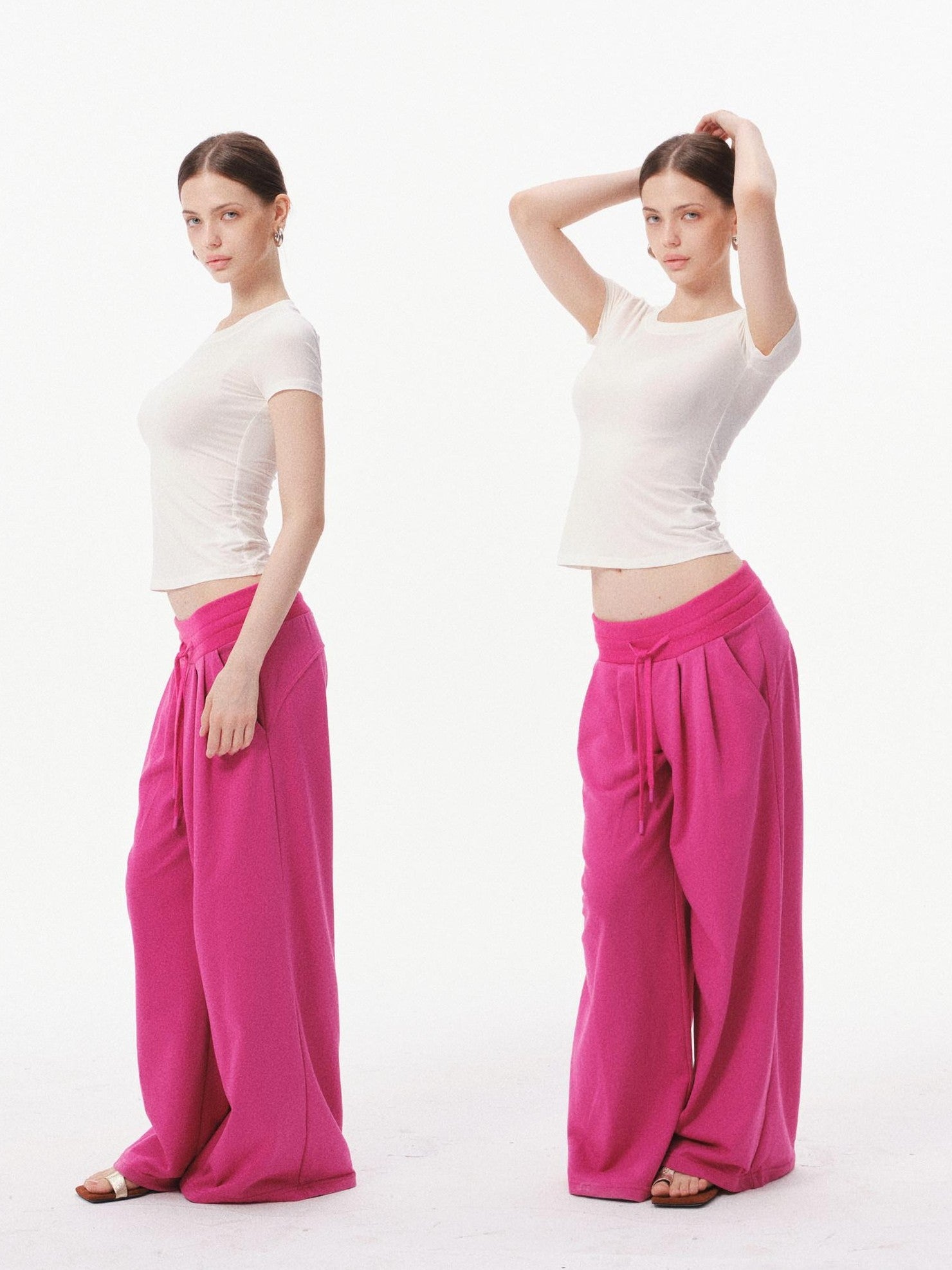 innerflow Pop Color Low Rise Drawstring Wide Leg Women&
