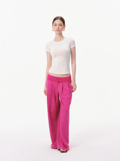 innerflow Pop Color Low Rise Drawstring Wide Leg Women&