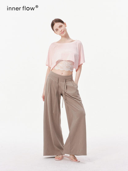 innerflow Pop Color Low Rise Drawstring Wide Leg Women&