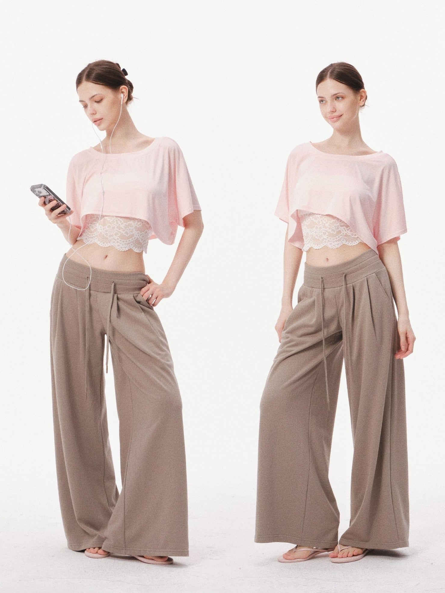 innerflow Pop Color Low Rise Drawstring Wide Leg Women&