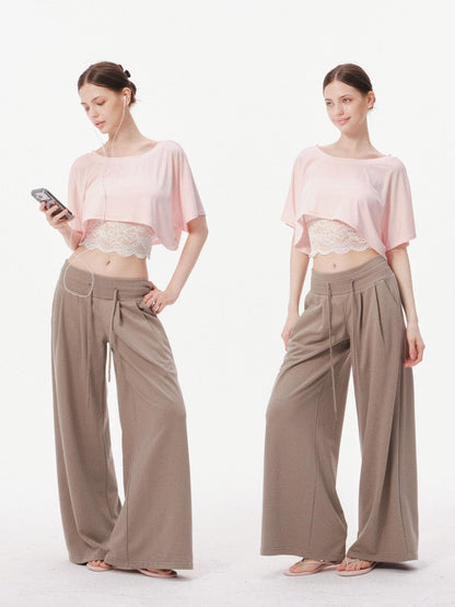 innerflow Pop Color Low Rise Drawstring Wide Leg Women&