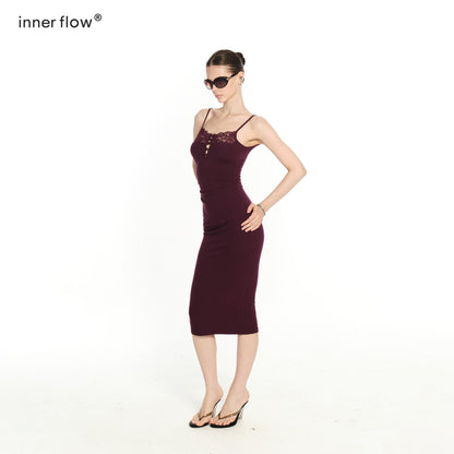 innerflow_Purple_Lace_Black_Cardigan_Two_Piece_Women&