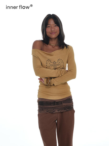 innerflow Rhinestone Reversible One Shoulder Women&