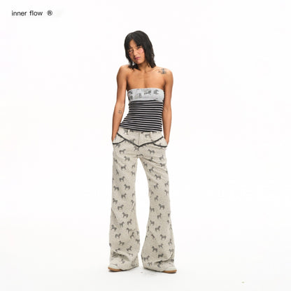 innerflow_Rhinestone_Striped_Tube_Top_Camo_Slim_Fit_Women&