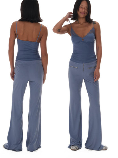 innerflow Sheer Lace Trim V-neck Women&
