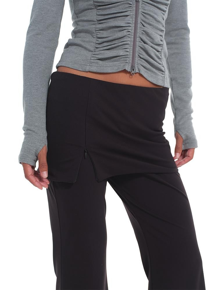 innerflow Skinlike Foldover Zipper Slim Micro Flare Women&