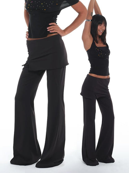 innerflow Skinlike Foldover Zipper Slim Micro Flare Women&