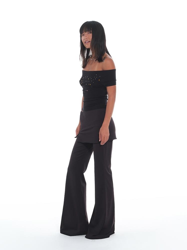 innerflow Skinlike Foldover Zipper Slim Micro Flare Women&