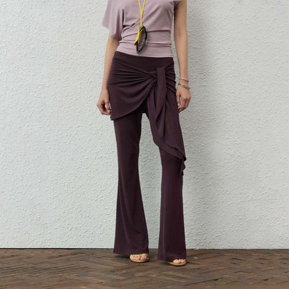 innerflow_Solid_Color_Lace_Up_Flare_Women&