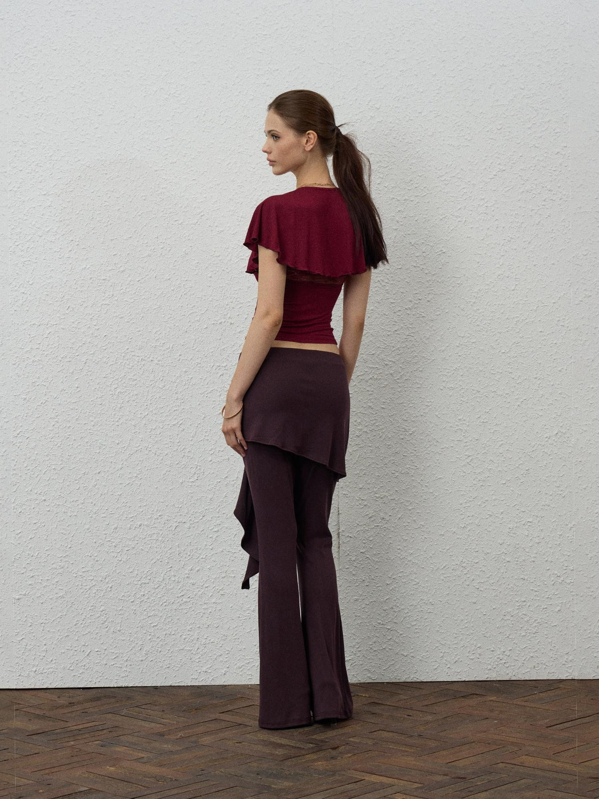 innerflow Solid Color Lace Up Flare Women&