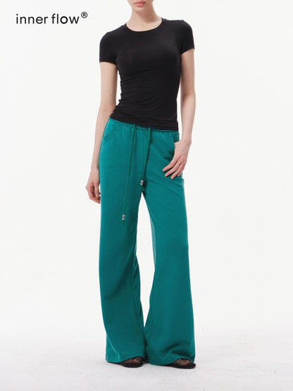 innerflow Solid Minimalist Straight Leg Natural Waist Women&