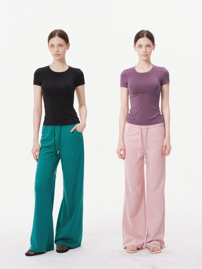 innerflow Solid Minimalist Straight Leg Natural Waist Women&