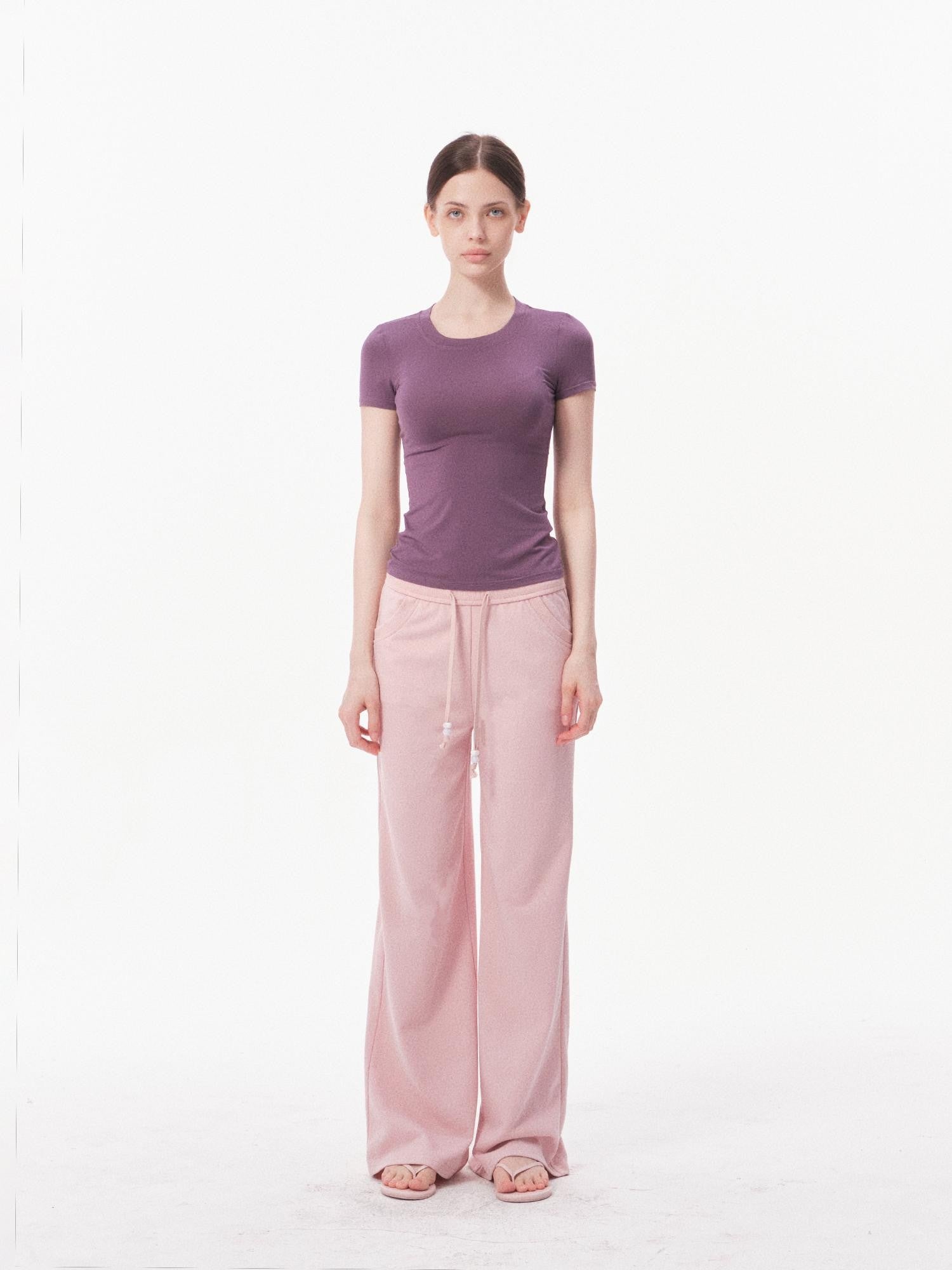 innerflow Solid Minimalist Straight Leg Natural Waist Women&
