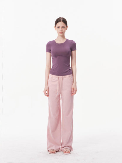 innerflow Solid Minimalist Straight Leg Natural Waist Women&