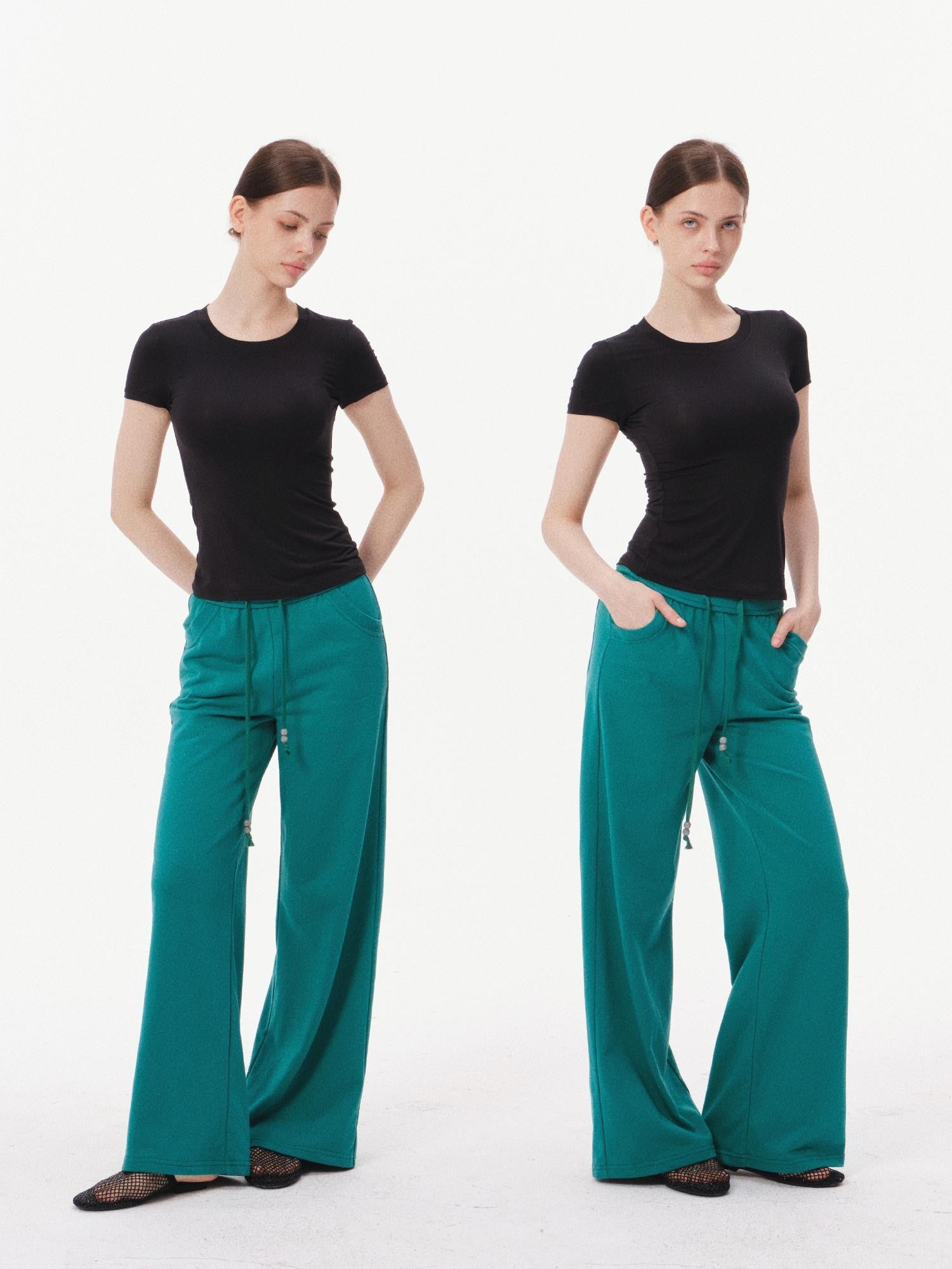 innerflow Solid Minimalist Straight Leg Natural Waist Women&