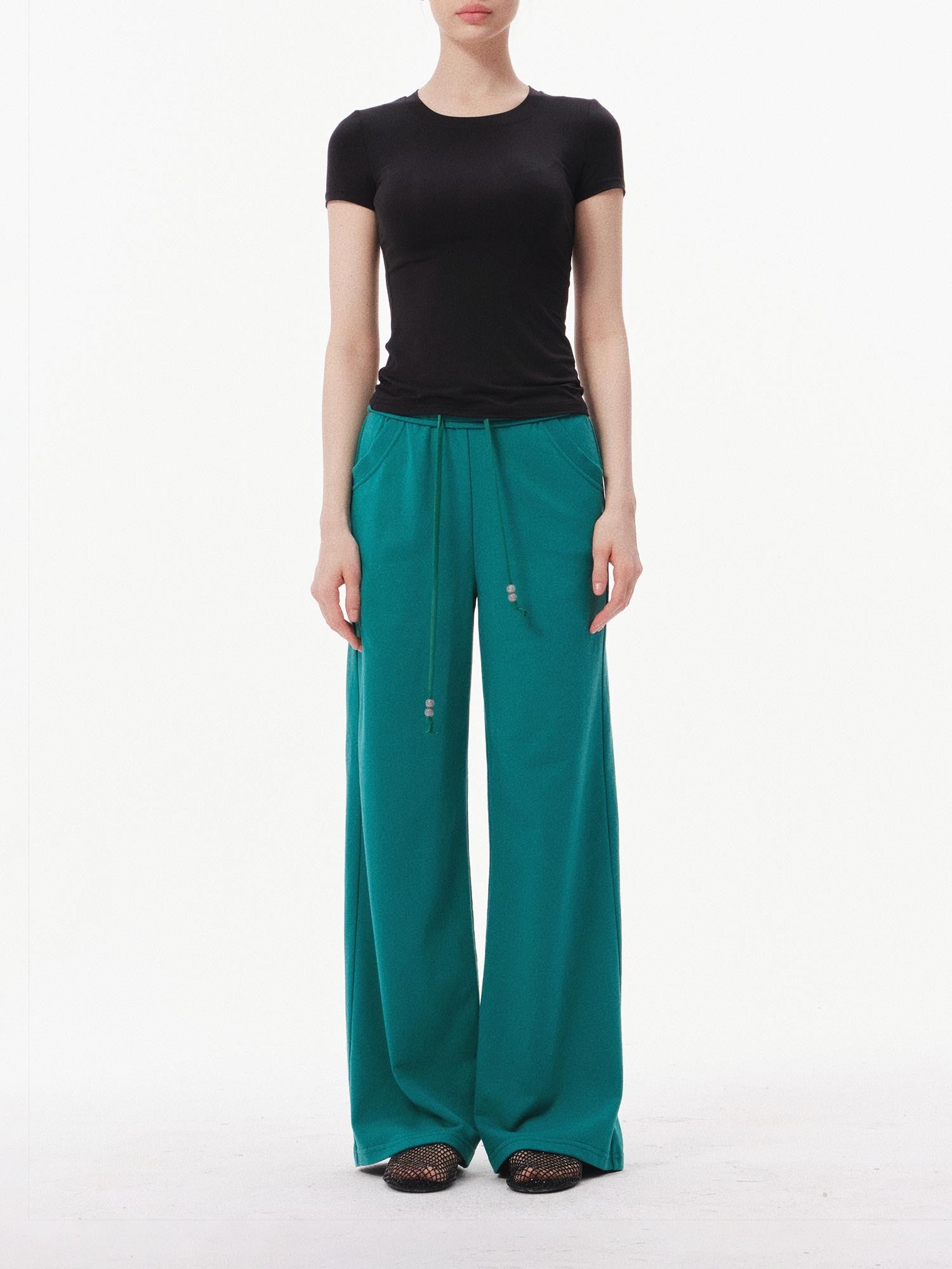 innerflow Solid Minimalist Straight Leg Natural Waist Women&