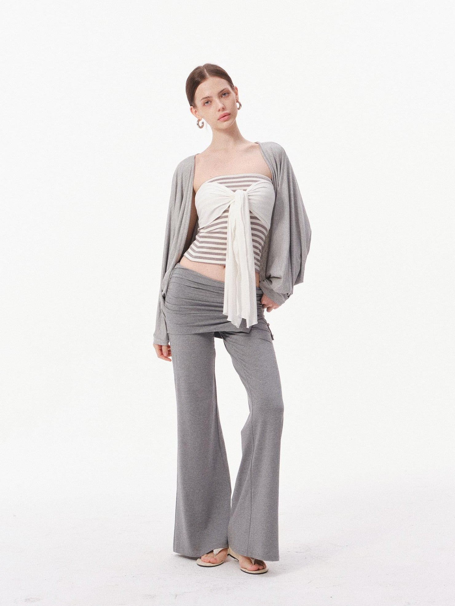 innerflow Striped Bustier Relaxed Gray Women&