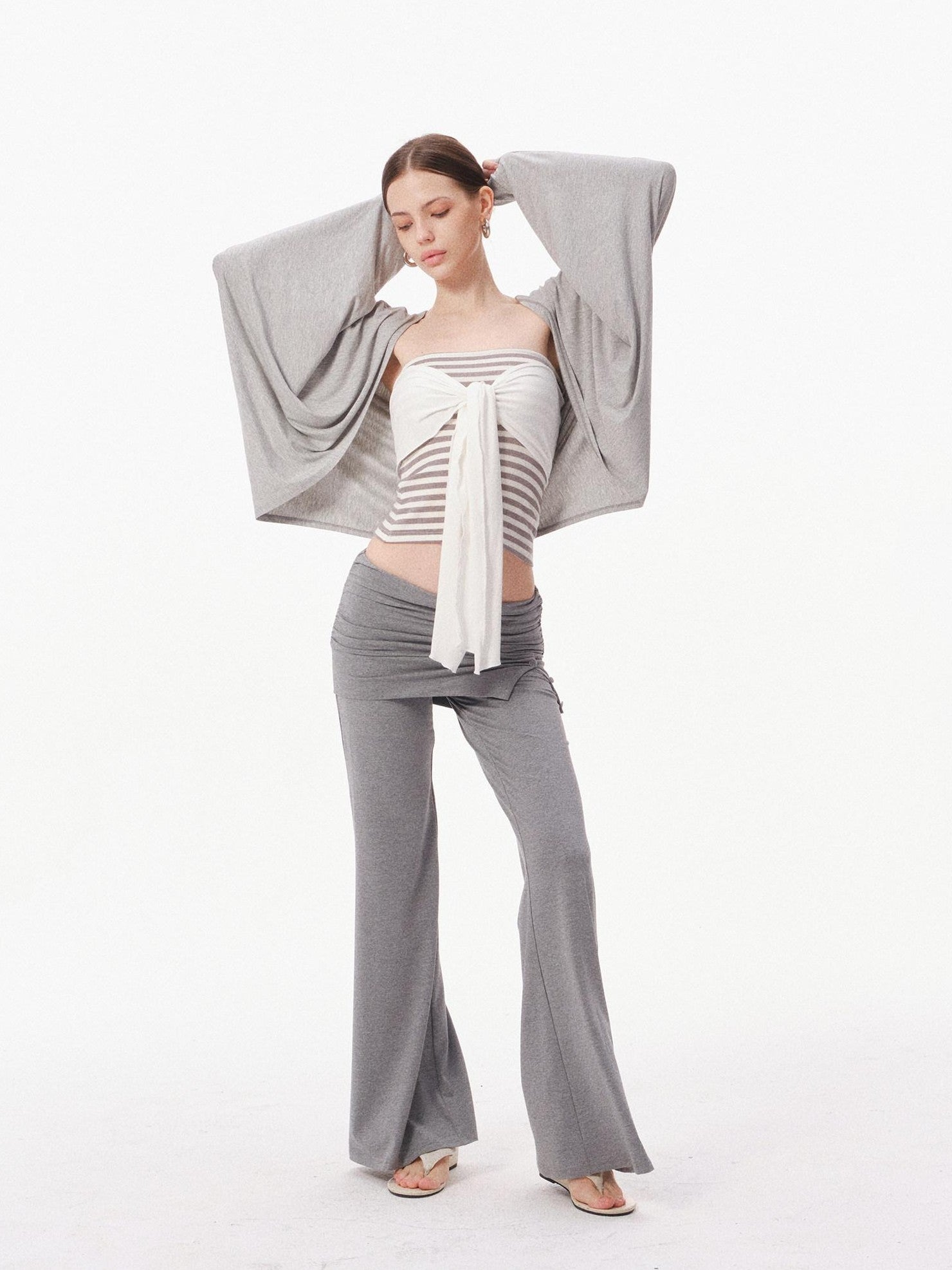 innerflow Striped Bustier Relaxed Gray Women&