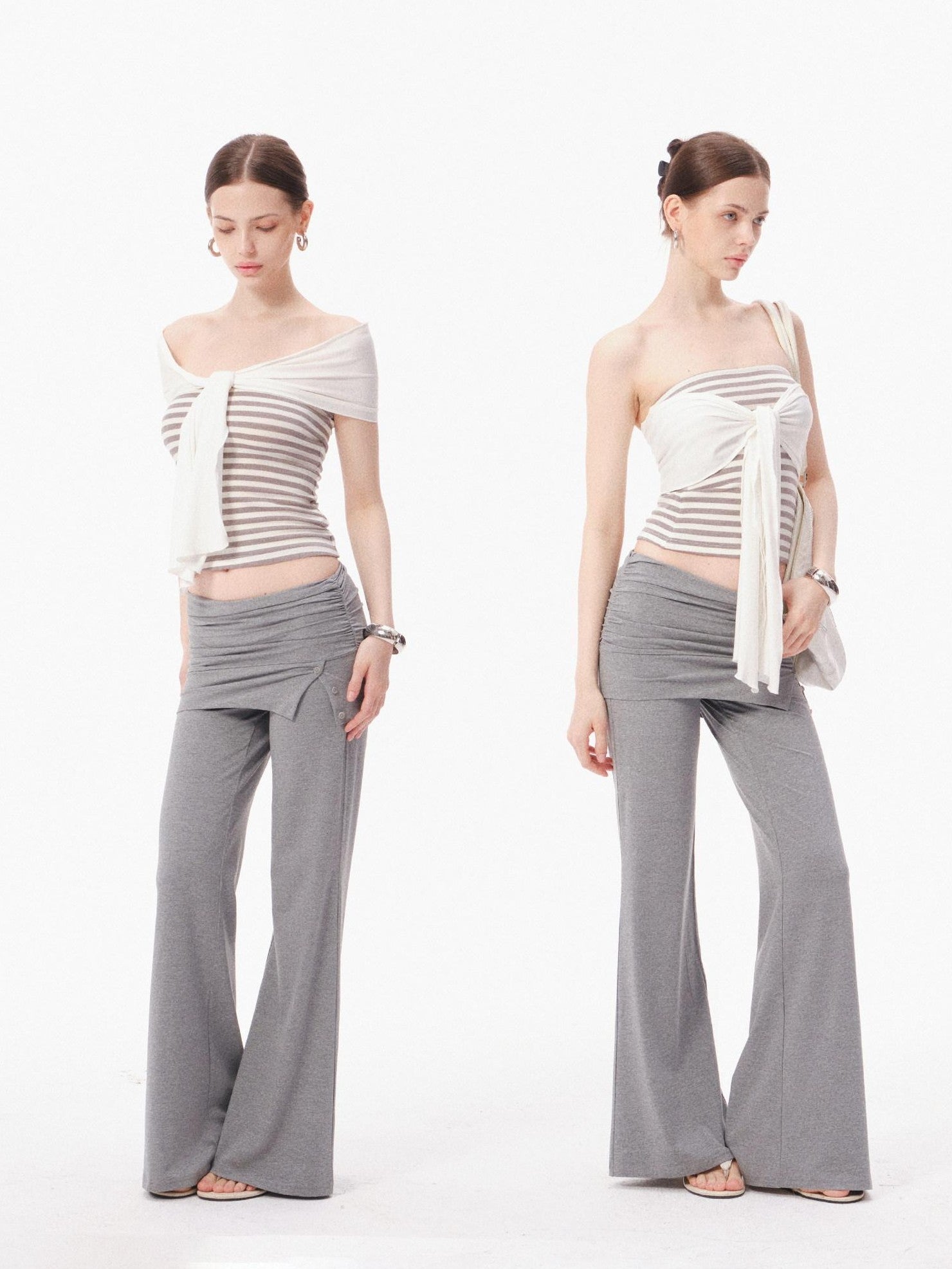 innerflow Striped Bustier Relaxed Gray Women&
