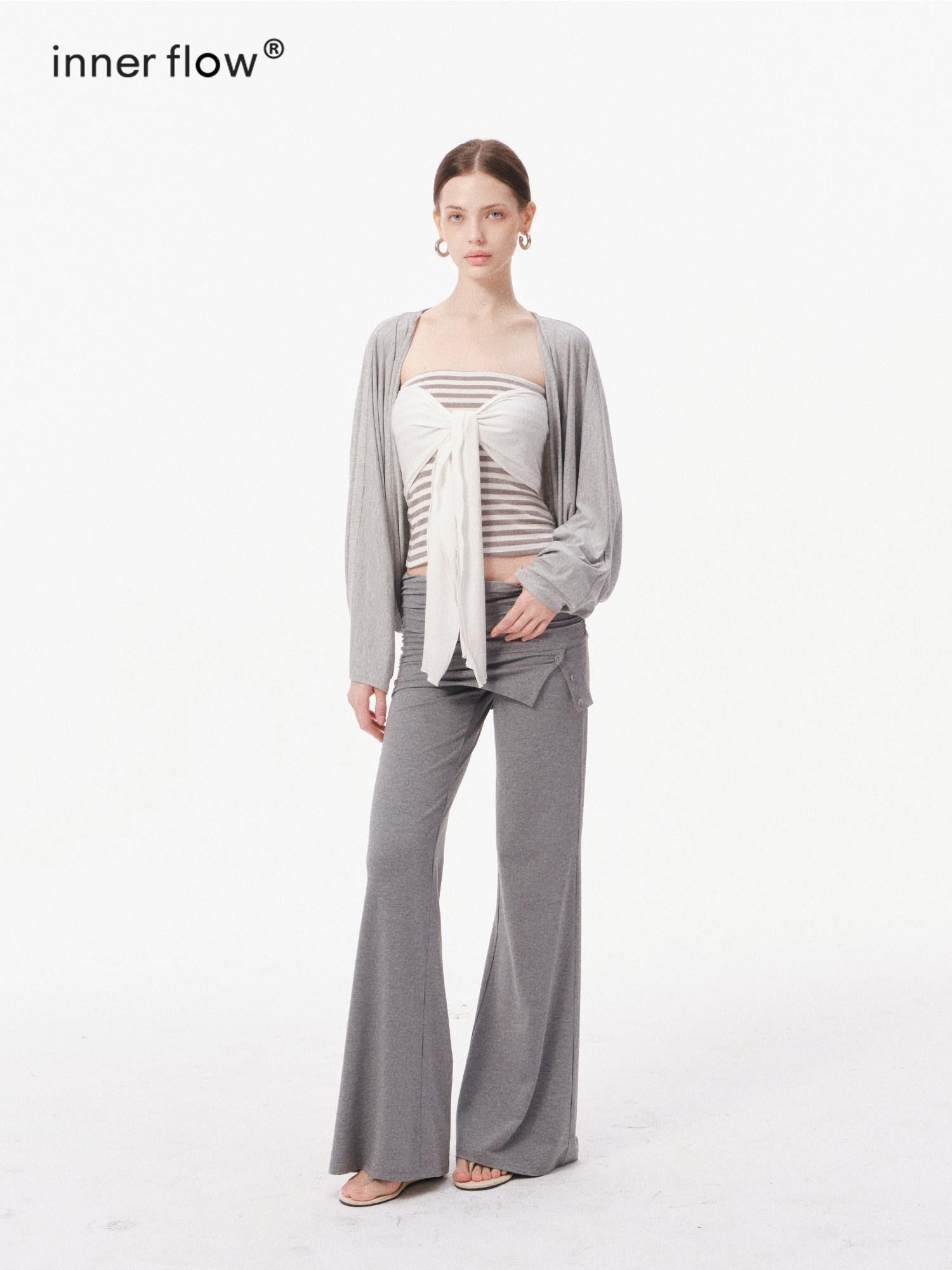 innerflow Striped Bustier Relaxed Gray Women&