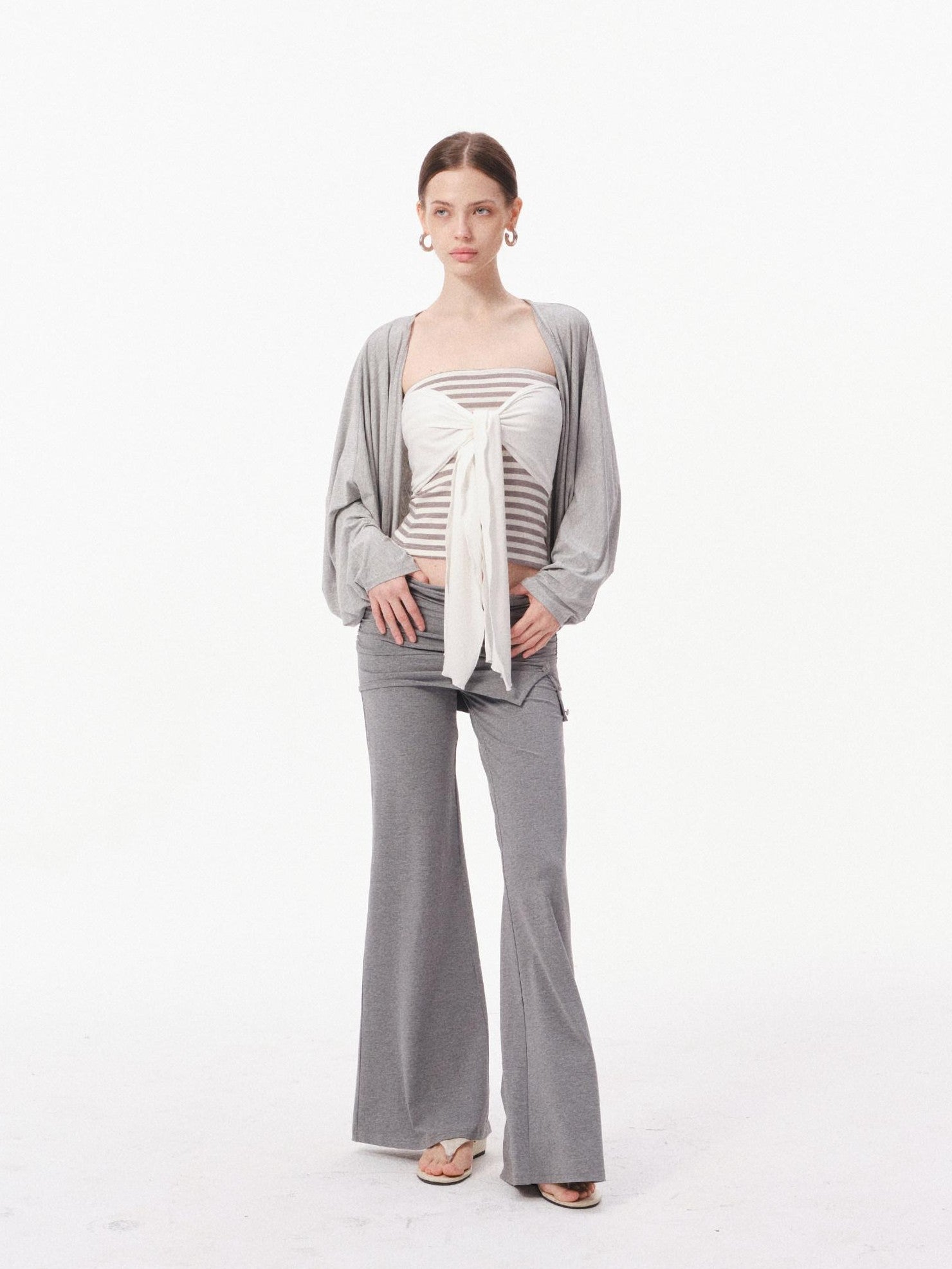 innerflow Striped Bustier Relaxed Gray Women&