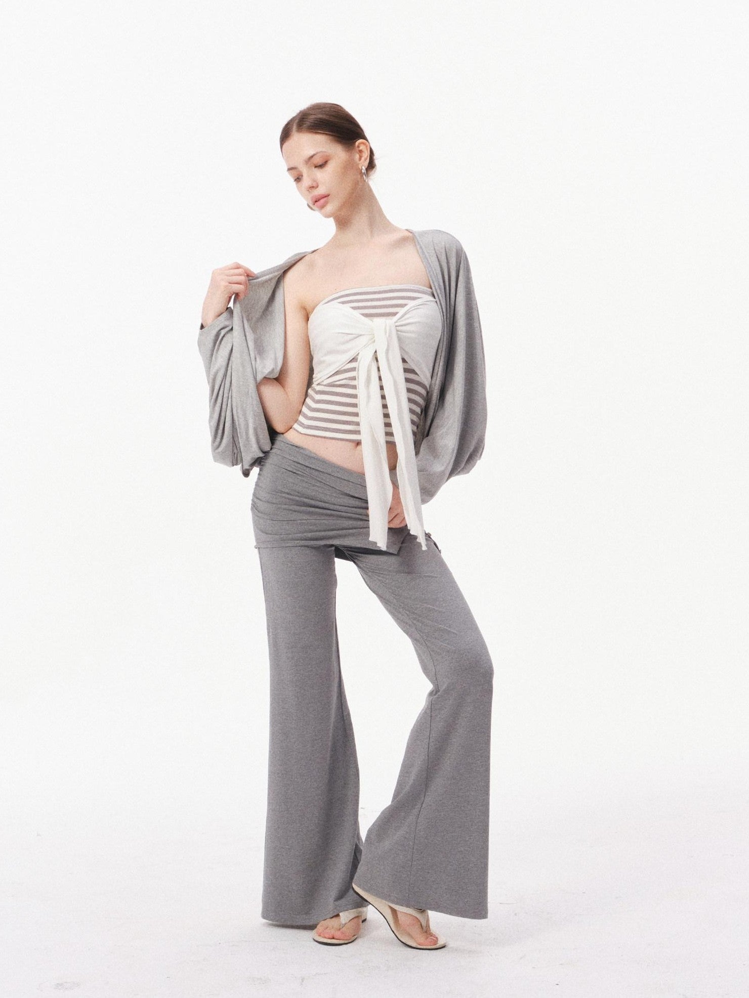 innerflow Striped Bustier Relaxed Gray Women&