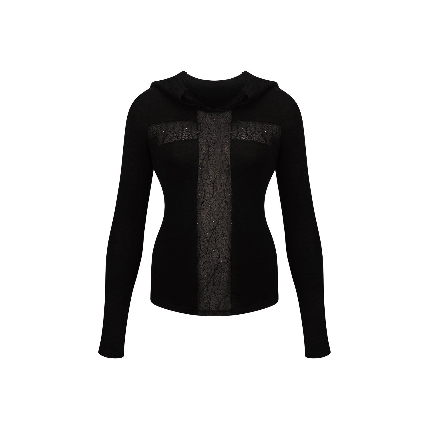 innerflow_Striped_Cross_Lace_Splice_Hooded_Slim_Fit_Women&