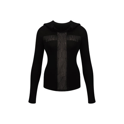 innerflow_Striped_Cross_Lace_Splice_Hooded_Slim_Fit_Women&