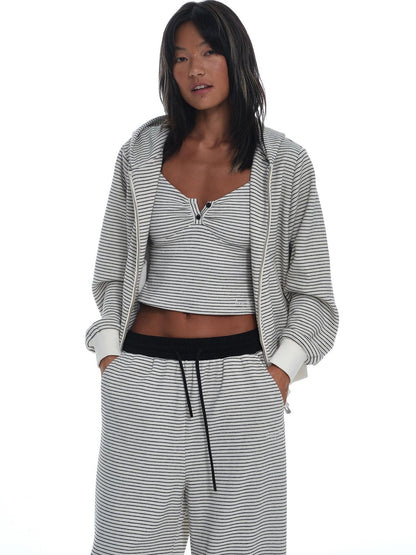 innerflow Striped Loose Fit Cami And Jacket High Waist Long Pants Women&