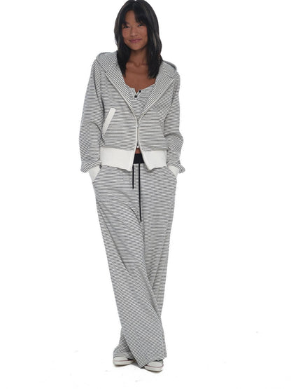 innerflow Striped Loose Fit Cami And Jacket High Waist Long Pants Women&
