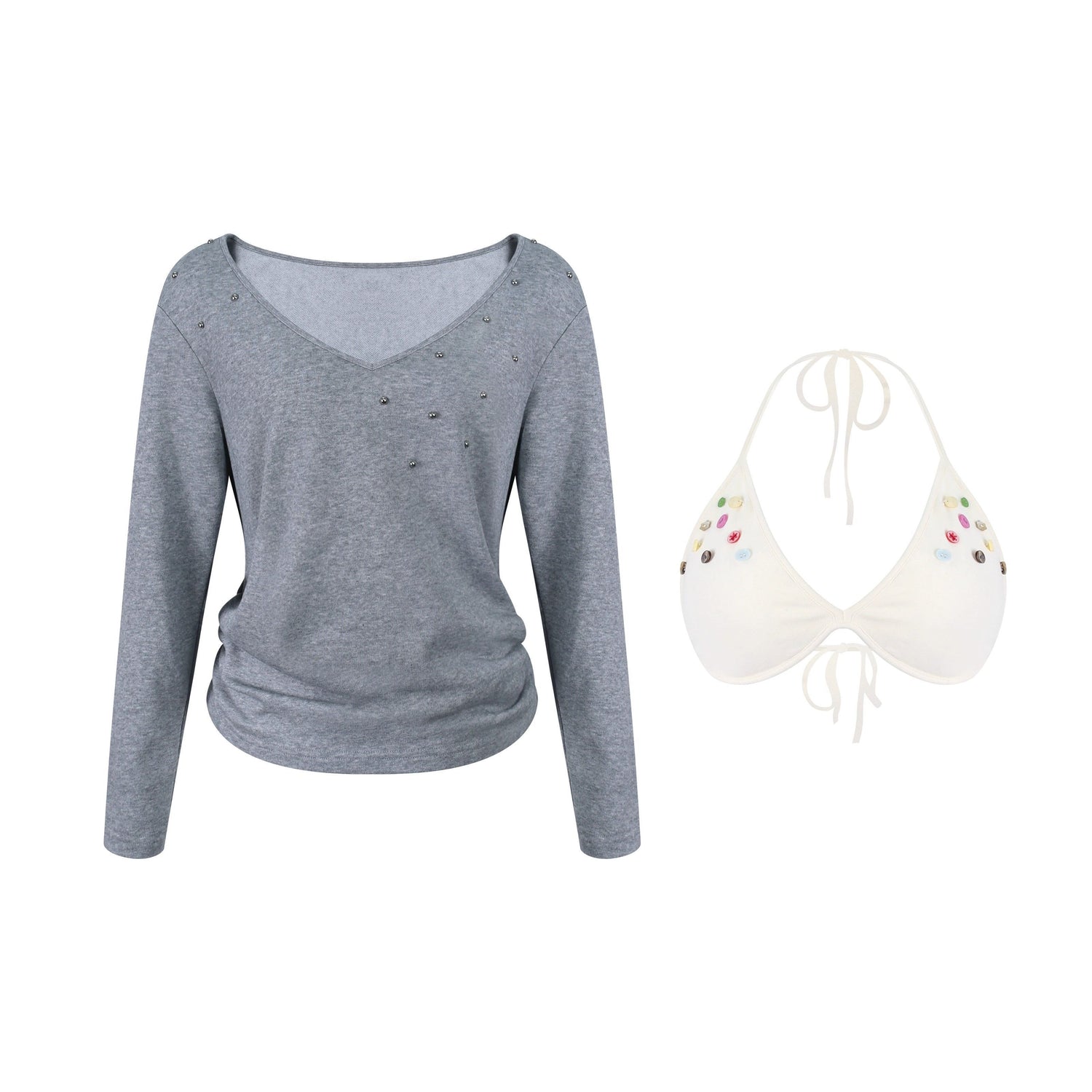 innerflow_Studded_Asymmetrical_Off_Shoulder_Women&