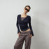 innerflow_Three_Color_Lace_Patchwork_V-neck_Loose_Fit_Women&