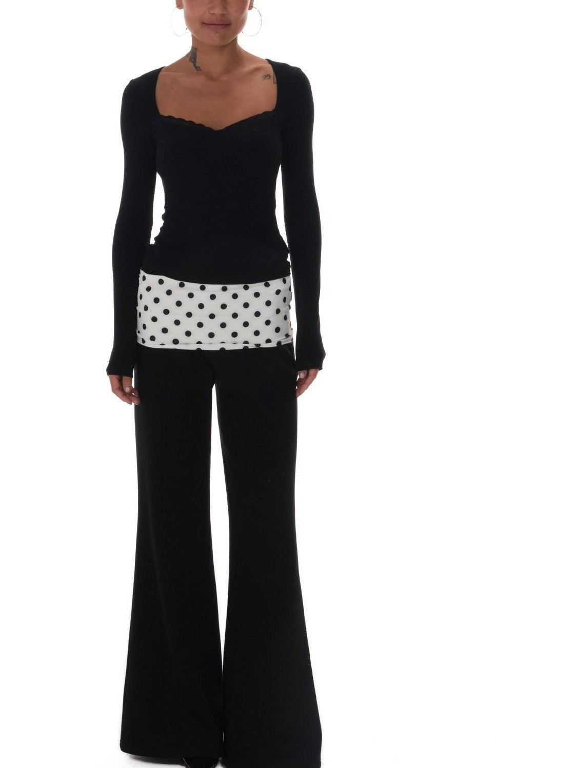 innerflow Tri Color Layered Polka Dot Stripe Leopard Print Women&