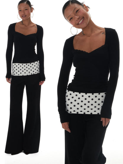 innerflow Tri Color Layered Polka Dot Stripe Leopard Print Women&
