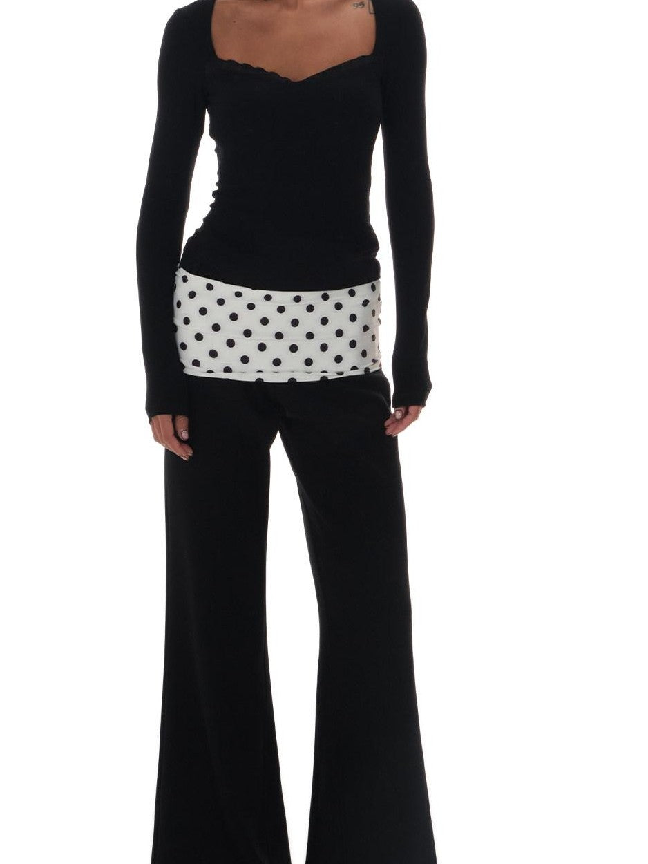 innerflow Tri Color Layered Polka Dot Stripe Leopard Print Women&